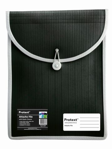 Protext Attache File with Elastic Closure - Black