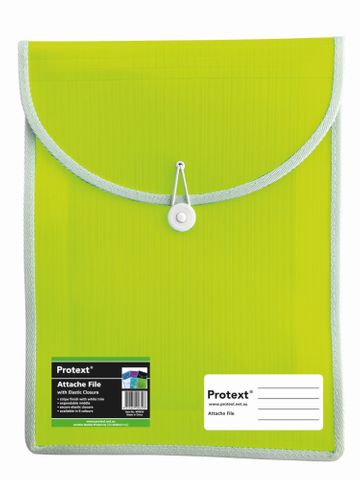 Protext Attache File with Elastic Closure - Lime Green