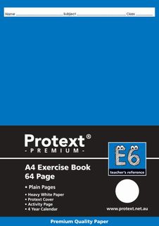 Protext Premium A4 64pg Plain Exercise Book