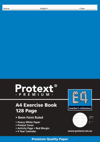 Protext Premium A4 128pg 8mm Ruled Exercise Book