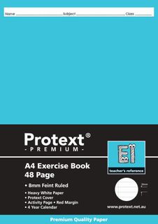 Protext Premium A4 48pg 8mm Ruled Exercise Book