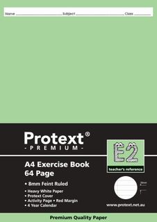 Protext Premium A4 64pg 8mm Ruled Exercise Book