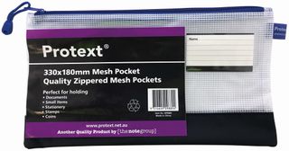 PROTEXT A4 MESH POCKET POUCH White Assorted Trim 380x270mm