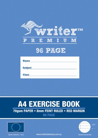 Writer Premium A4 96pg 8mm Ruled Exercise Book