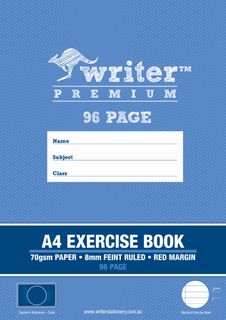 Writer Premium A4 96pg 8mm Ruled Exercise Book