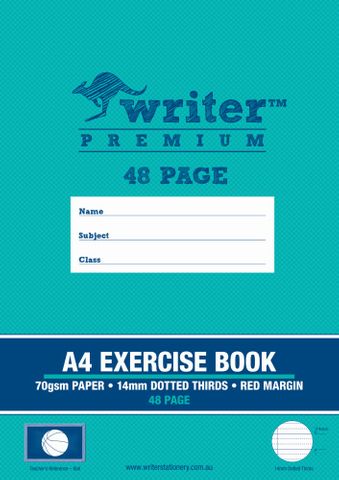 Writer Premium A4 48pg 14mm Dotted Thirds Exercise Book