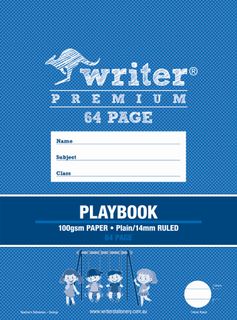 Writer Premium 330x240mm 64pg Plain/14mm Solid Ruled Playbook