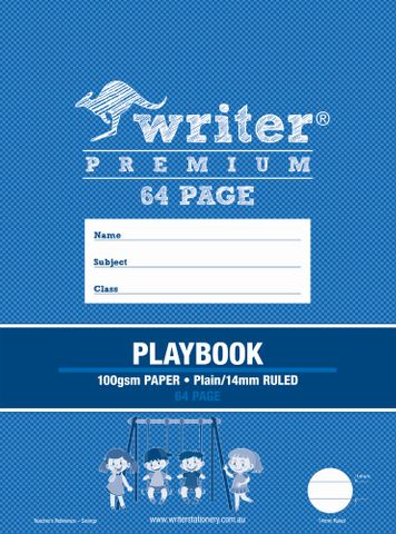 Writer Premium 330x240mm 64pg Plain/14mm Solid Ruled Playbook