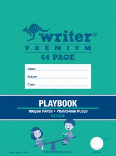 Writer Premium 330x240mm 64pg Plain/24mm Solid Ruled Playbook