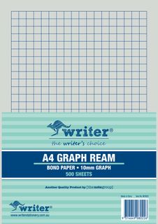 Writer A4 10mm Graph 500 Sheet Ream s/sided