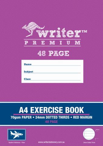 Writer Premium A4 48pg 24mm Dotted Thirds Exercise Book