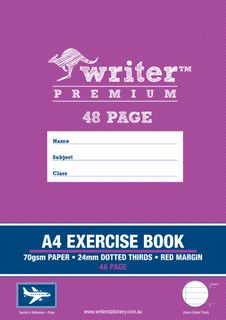 Writer Premium A4 48pg 24mm Dotted Thirds Exercise Book