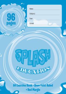 Splash A4 96pg 8mm Ruled Exercise Book