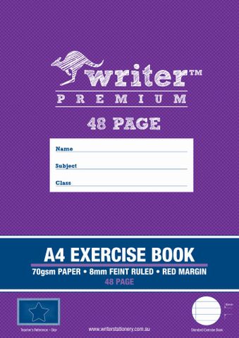 Writer Premium A4 48pg 8mm Ruled Exercise Book
