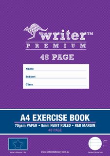 Writer Premium A4 48pg 8mm Ruled Exercise Book