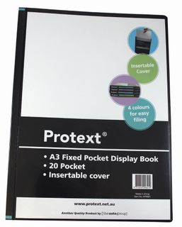Protext A3 Black 20Pkt Fixed Display Book