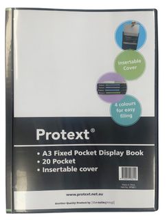 Protext A3 Black 20Pkt Fixed Display Book