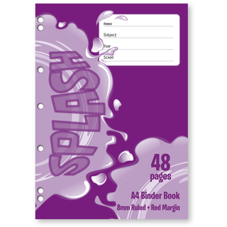 Splash A4 48pg 8mm Ruled Binder Book