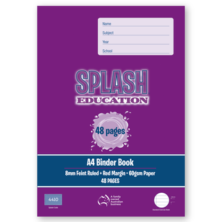 Splash A4 48pg 8mm Ruled Binder Book