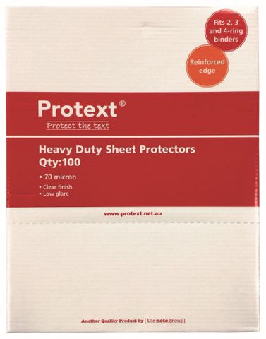 Protext Heavy Duty 70 Mic Sheet Protectors pk100
