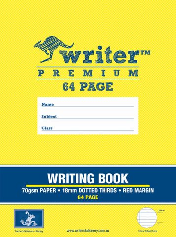Writer Premium 330x240mm 64pg 18mm Dotted Thirds Writing Book