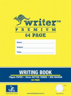 Writer Premium 330x240mm 64pg 18mm Dotted Thirds Writing Book