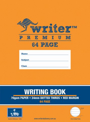 Writer Premium 330x240mm 64pg 24mm Dotted Thirds Writing Book