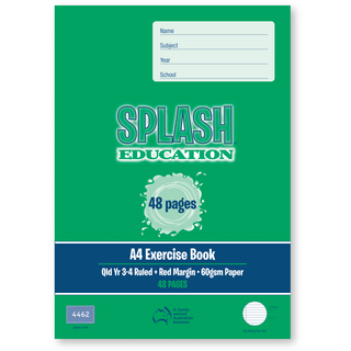 Splash A4 48pg Qld Yr3/4 Ruled Exercise Book