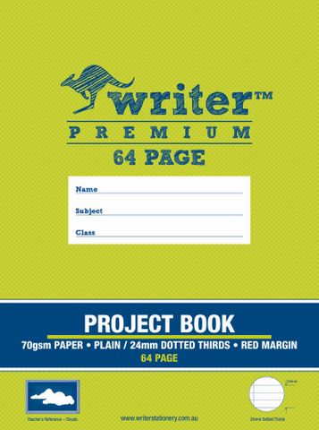 Writer Premium 330x240mm 64pg 24mm Dotted Thirds Project Book