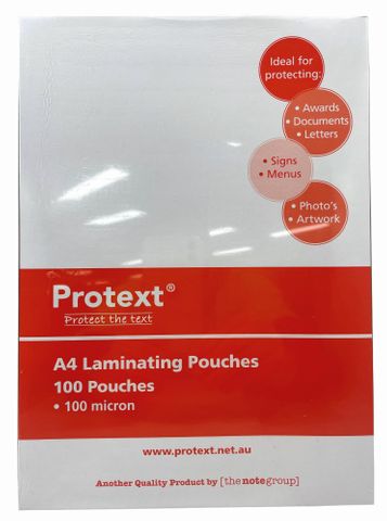 Protext A4 Laminating Pouch 100mic pk100