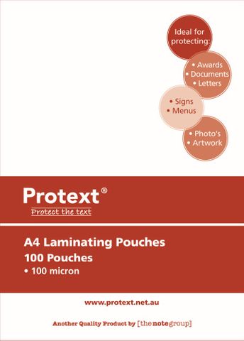 Protext A4 Laminating Pouch 100mic pk100