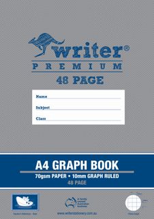Writer Premium A4 48pg 10mm Graph Exercise Book