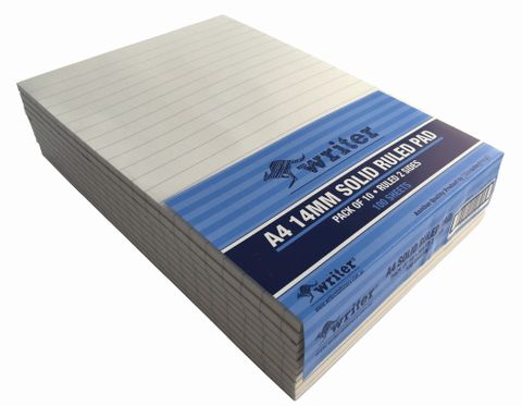 Writer A4 100lf Bond 14mm Ruled Notepad