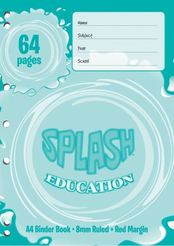 Splash A4 64pg 8mm Ruled Binder Book