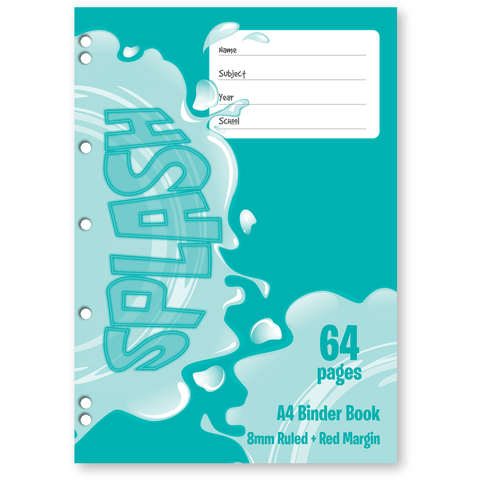 Splash A4 64pg 8mm Ruled Binder Book