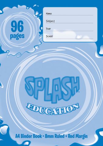 Splash A4 96pg 8mm Ruled Binder Book