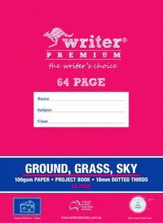 Writer Premium 64pg 18mm D/Ts Ground Grass Sky Project Book