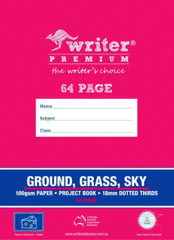 Writer Premium 64pg 18mm D/Ts Ground Grass Sky Project Book