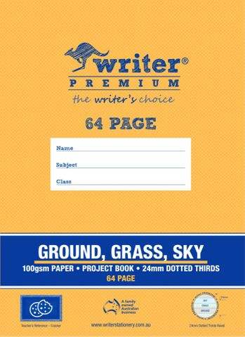 Writer Premium 64pg 24mm D/Ts Ground Grass Sky Project Book