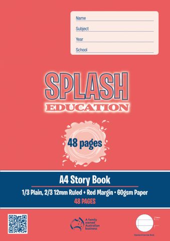 Splash A4 48pg 1/3rd Plain, 2/3rd 12mm Ruled Storybook