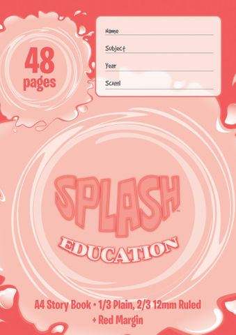 Splash A4 48pg 1/3rd Plain, 2/3rd 12mm Ruled Storybook
