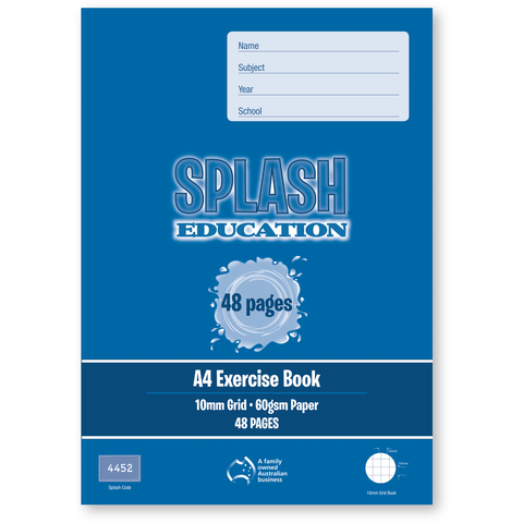 Splash A4 48pg 10mm Grid Book