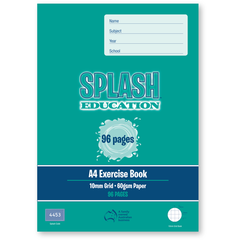 Splash A4 96pg 10mm Grid Book
