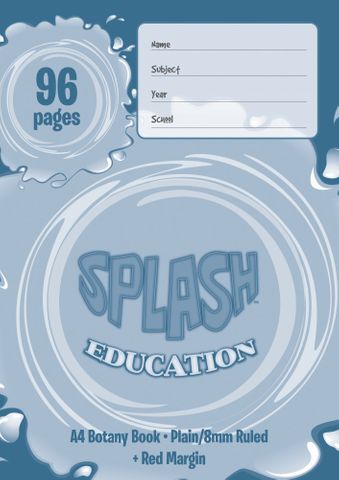 Splash A4 96pg Plain/8mm Ruled Botany Book