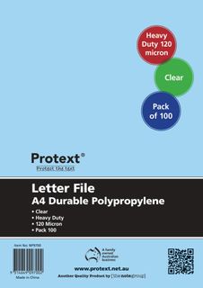 Protext A4 Letter File Clear Pk100