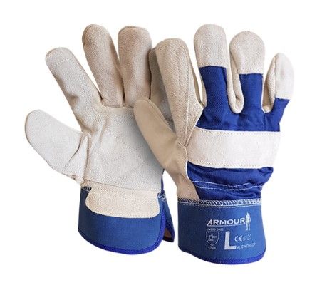 Glove Worktuff Dbl Palm Leather/Candy PAIR