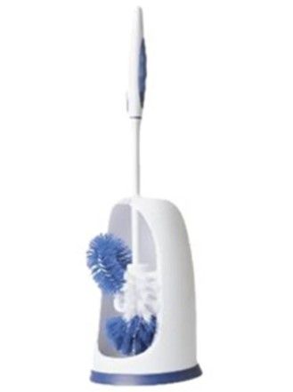 Oates Toilet & Tidy Rim Brush Set Blue and White