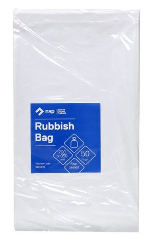 Rubbish Bag 66L 700x950 30mu White Pk/50