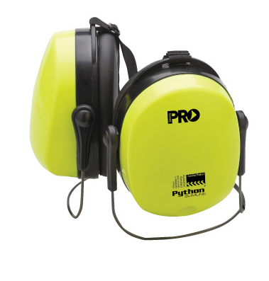 Python Slimline Neckband Earmuff Hi Vis