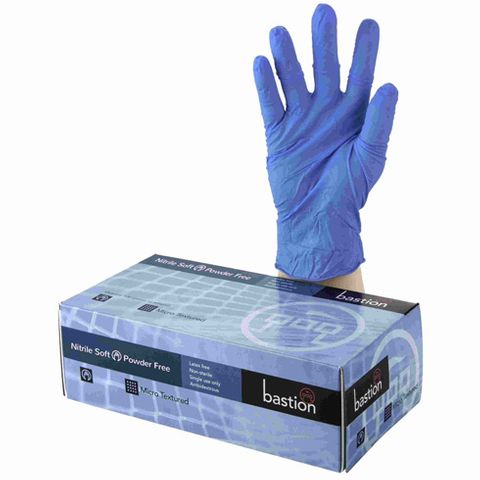 Bastion Gloves Nitrile Blue SOFT P/Free